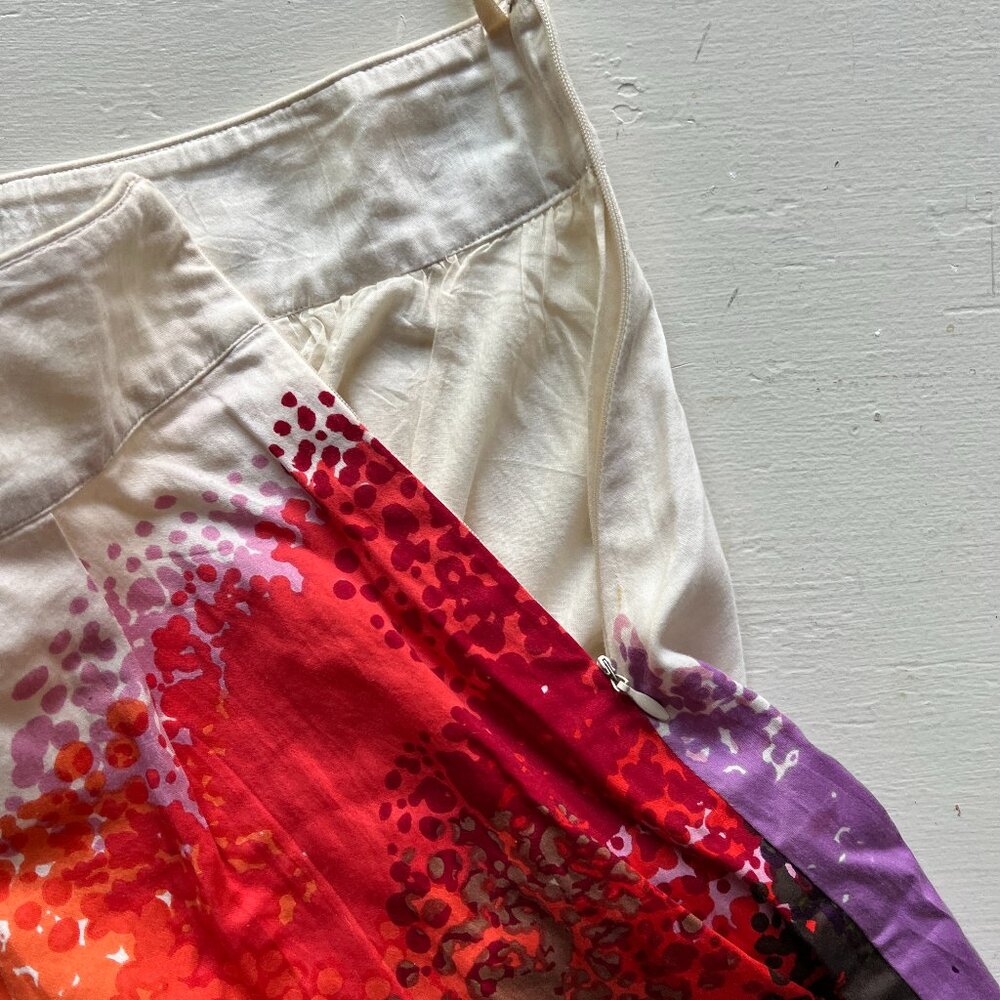 Anthropologie Painterly Skirt with flat pleats and ruffle petticoat underneath - Picture 5 of 8